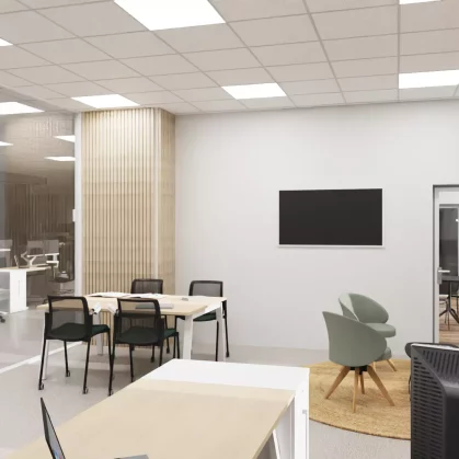 Vue 3D dans l'open space