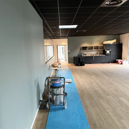Vue de la cuisine de MCS Plescop pendant les travaux