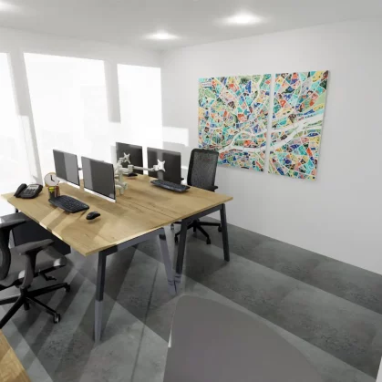 Vue 3D des bureaux partagés de NGE
