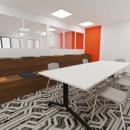 Vue 3D de l'espace de réunion
