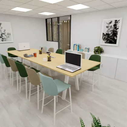 Vue 3D de la salle de réunion