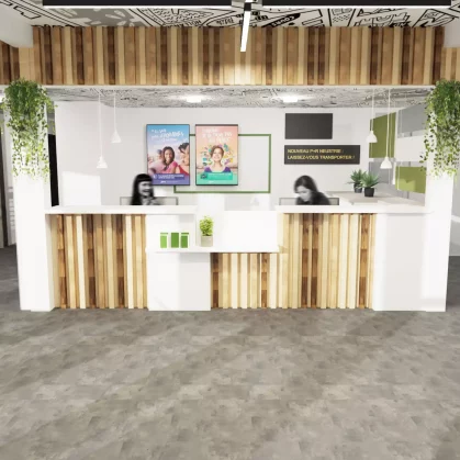 Vue 3D banque d'accueil Semitan