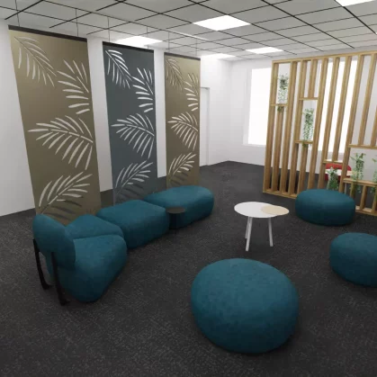 Espace lounge dans la salle de pause