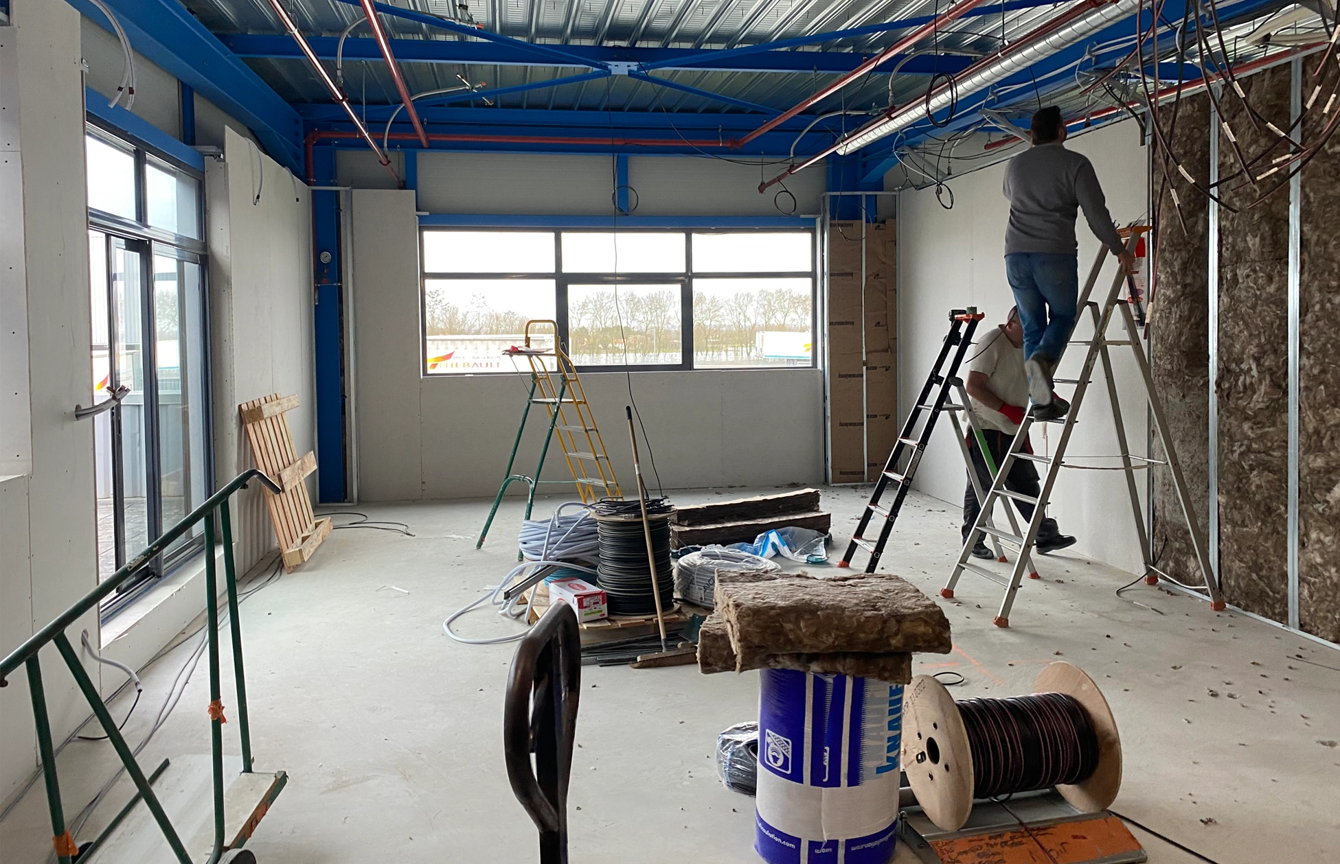 Salle de pause en travaux