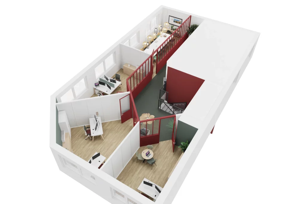 Conception 3D d'un aménagement mobilier