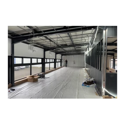 Cloisonnement mezzanine showroom Giffard première étape