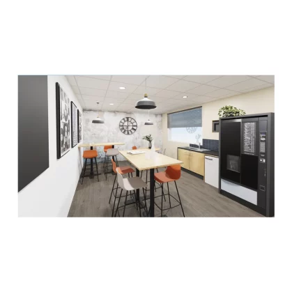 Salle de pause de l'espace administratif de Giffard Manutention